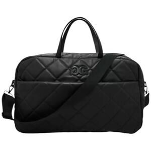 Gilda Paris quilted black weekender tote bag vegan leather NWT